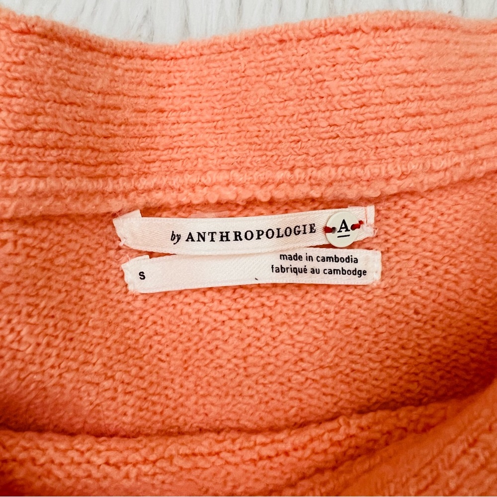 Anthropologie Naomi Peach Orange Merino Wool Blend Boatneck Sweater - Picture 7 of 8